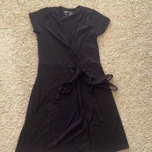 Black wrap dress organic cotton